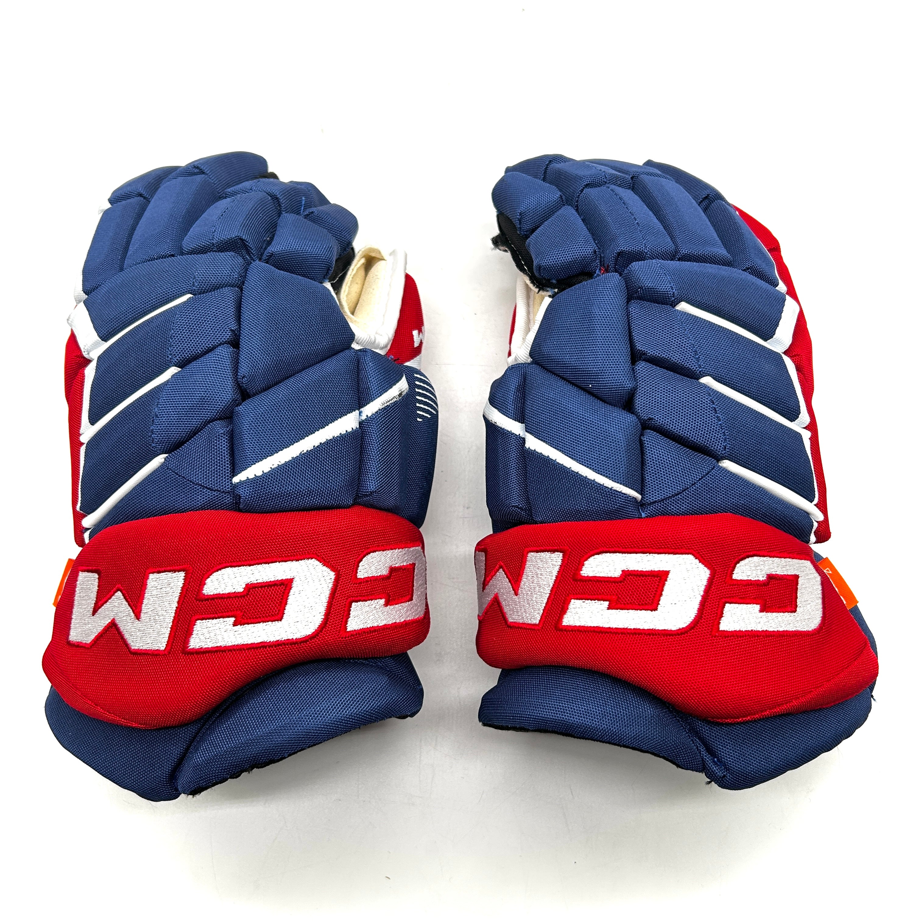 CCM HGJS - Used NHL Pro Stock Hockey Glove - Montreal Canadiens (Blue/White/Red) #2
